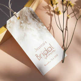 Etiqueta Para Presente Boho Fofa Grama de Pampas Chuveiro de Noiva Obriga
