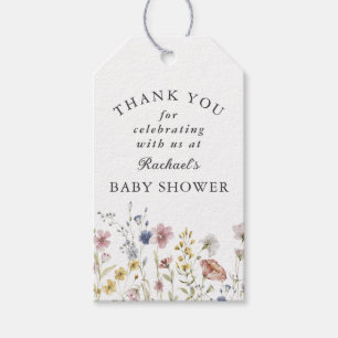 Etiqueta Para Presente Boho Frescas Flores Silvestres Chás de Bebê Obriga