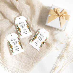Etiqueta Para Presente Boho Girassol Rustic Wildflower Gift Tag