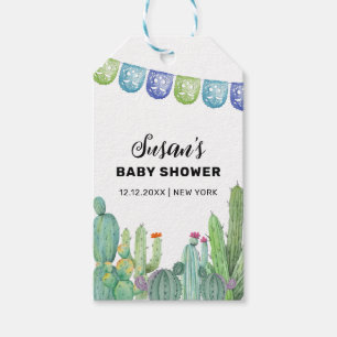 Etiqueta Para Presente Boho Greenery Taco Fiesta Cactus Chá de fraldas