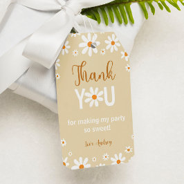 Etiqueta Para Presente Boho Light Daisy primeiro aniversario Obrigado, Et