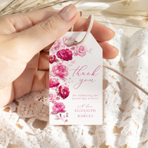 Etiqueta Para Presente Boho Magenta, Rosa Quente, Favor do Casamento Eleg