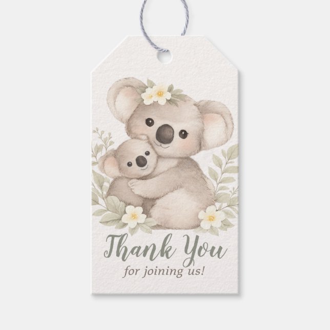 Etiqueta Para Presente Boho Neutral Koala Baby Shower (Frente)