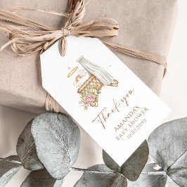 Etiqueta Para Presente Boho Nursery Floral Crib Bassinet Chá de fraldas