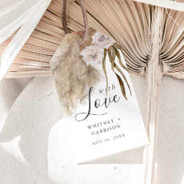 Etiqueta Para Presente Boho Pampas Grass Watercolor Casamento
