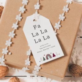 Etiqueta Para Presente Boho Rainbow & Hearts Fa La Family Gift Tags