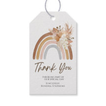Boho Rainbow Obrigado Tag