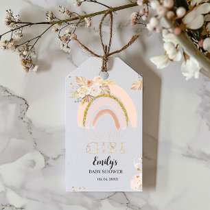 Etiqueta Para Presente Boho Rainbow Pampas Grass Obrigado Chá de fraldas