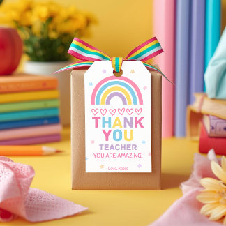 Etiqueta Para Presente Boho Rainbow Teacher Appreciation Gift Tag