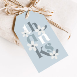Etiqueta Para Presente Boho Retro Blue Daisy Favor de Aniversário