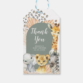 Etiqueta Para Presente Boho Sage Green Safari Oh Boy Obrigado Tag