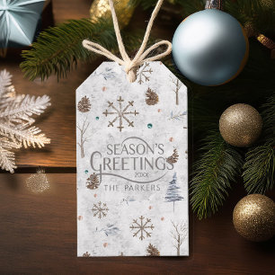 Etiqueta Para Presente Boho Twigs & Pinecone, ID de Natal 986