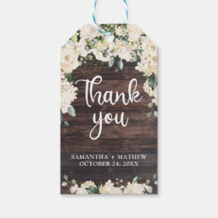 Etiqueta Para Presente Boho verde rosa floral branco