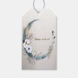 Etiqueta Para Presente Boho White Orchid Flores Blue Moon Elegant