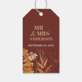 Etiqueta Para Presente Boho Wildflower Terracotta Casamento outono de out