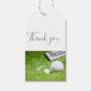 Etiqueta Para Presente Bola de golfe e tchau. Obrigado por me dar uma bol
