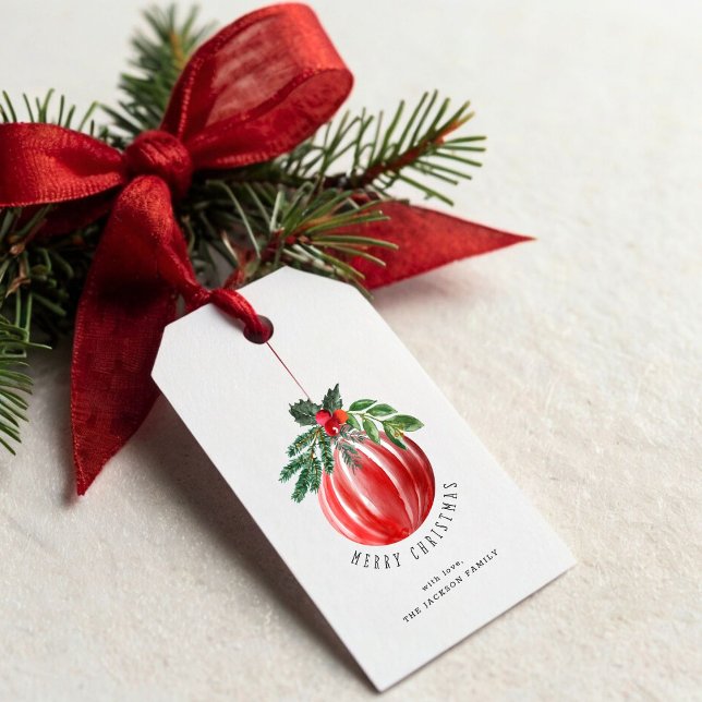 Etiqueta Para Presente Bola de Natal Feliz Natal  (Criador carregado)