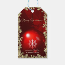 Bola de Natal Vermelha Estrelas Douradas Empresa