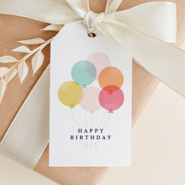 Etiqueta Para Presente Bola Moderna Feliz Aniversário (Criador carregado)
