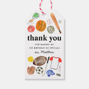 Etiqueta Para Presente Bolas Esportivas Fofas Agradecimento de Aniversári