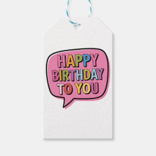 Etiqueta Para Presente Bolha de Aniversário Feliz