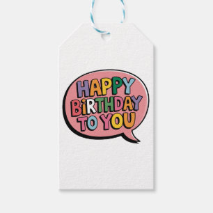 Etiqueta Para Presente Bolha de Aniversário Feliz