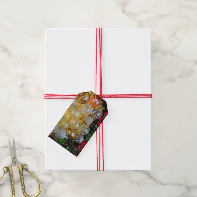 Etiqueta Para Presente Bolhas de Natal (Com cordão)