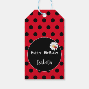 Etiqueta Para Presente Bolinhas bonita Festa de aniversário de ladybug Da