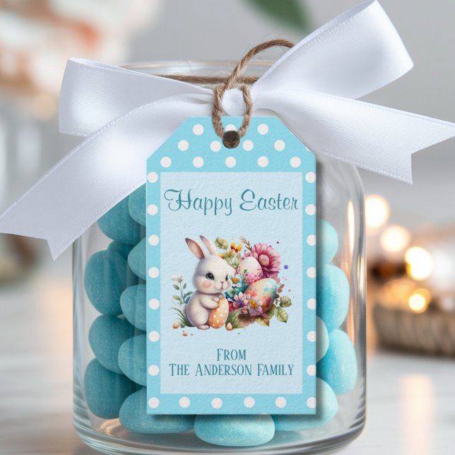 Etiqueta Para Presente Bolinhas de coelho da Páscoa (Criador carregado)