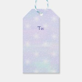 Etiqueta Para Presente Bolinhas de flocos de neve brancos do Céu Azul Rox