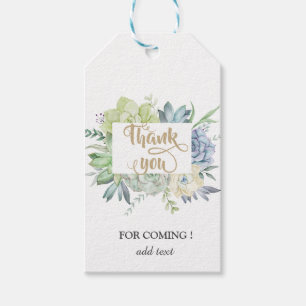 Etiqueta Para Presente Bolinhas de Sucultura do Cactus Watercolor