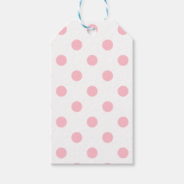 Etiqueta Para Presente Bolinhas grandes - Rosa em branco (Frente)