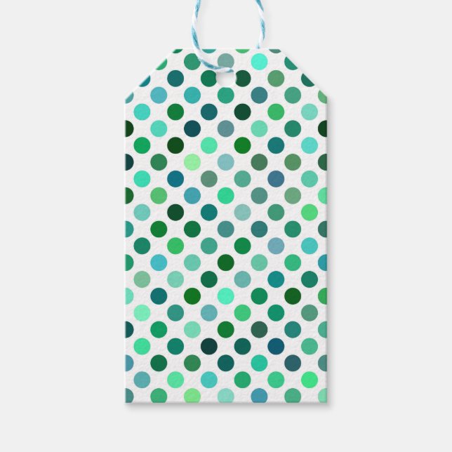 Etiqueta Para Presente Bolinhas verde e azul (Frente)