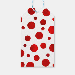 Etiqueta Para Presente Bolinhas vermelhas da aguarela