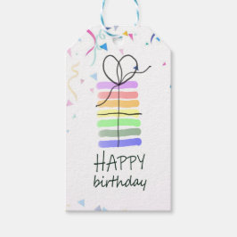 Etiqueta Para Presente Bolo de Aniversário com Etiqueta de Presente Confe