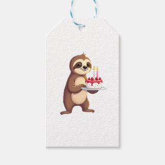 Etiqueta Para Presente Bolo de Aniversário Divertido com Fantasia de Preg