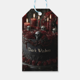 Etiqueta Para Presente Bolo de Celebração Gótico Preto Ornamentado