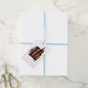 Etiqueta Para Presente Bolo de chocolate multi-camadas indulgente do Slip