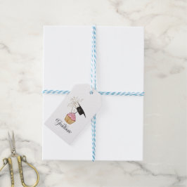 Etiqueta Para Presente Bolo de Graduação Rosa Graduado