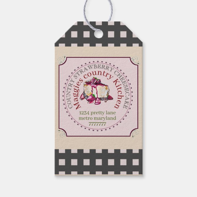 Etiqueta Para Presente bolo de morango (Frente)