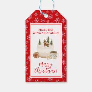 Etiqueta Para Presente Bolo de Natal de Confeitaria de Férias