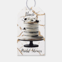 Bolo de Noiva Floral Preto e Branco Dourado em Cam