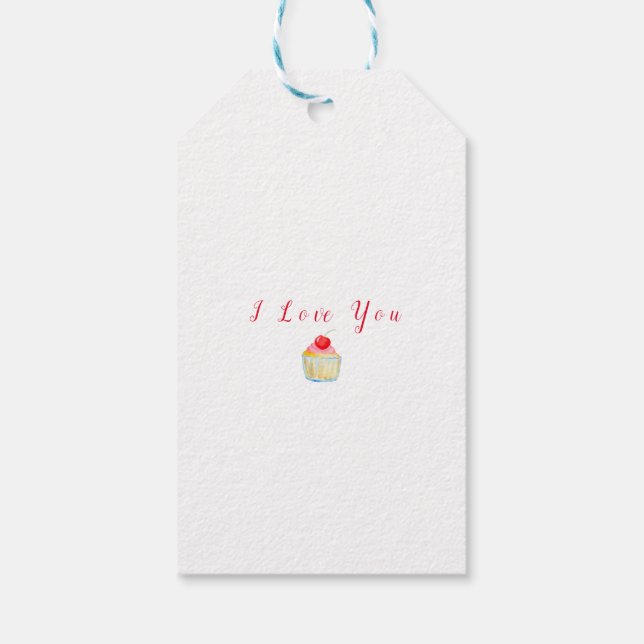 Etiqueta Para Presente Bolos doces e rosas de aquarela (Verso)