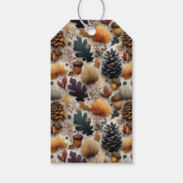 Etiqueta Para Presente Bolotas de Pinecones Roxo Elegante