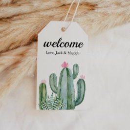 Etiqueta Para Presente Bolsa de Boas Vindas de Casamento com Flor de Sucu