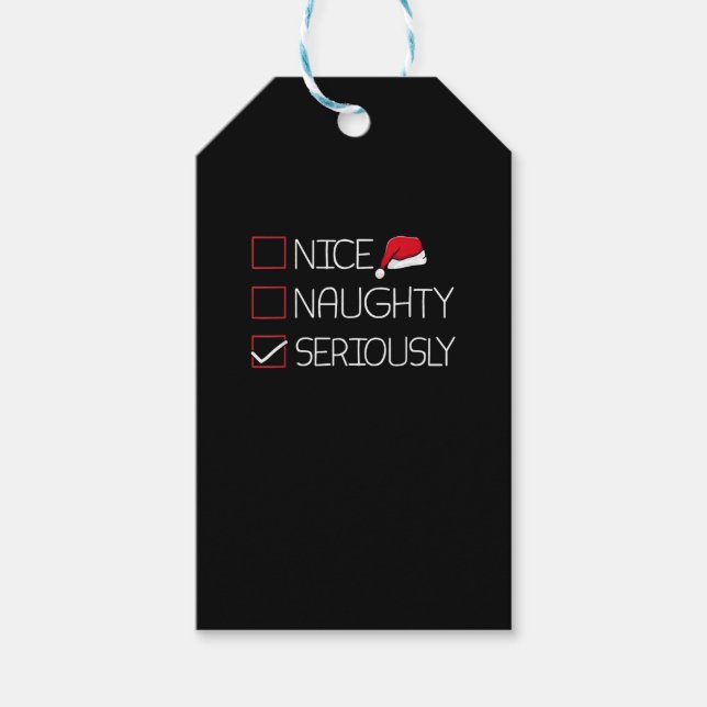Etiqueta Para Presente Bom Mal Seriamente Natal Estilo Moderno (Frente)