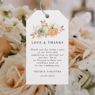 Etiqueta Para Presente Bombas e flores de aquarelas do outono