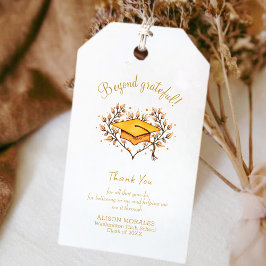 Etiqueta Para Presente Boné de formatura desenhado à mão Obrigado