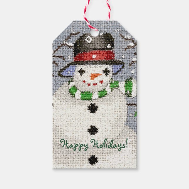 Etiqueta Para Presente Boneco de Neve (Frente)