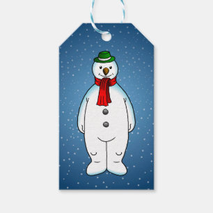 Etiqueta Para Presente Boneco de Neve Alegre